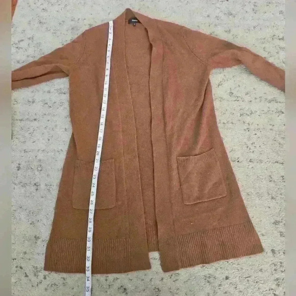 Theory Womens Brown Rib Sleeve 100% Cashmere Cardigan In Syrup M - Picture 11 of 12